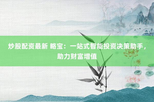 炒股配资最新 略宝：一站式智能投资决策助手，助力财富增值