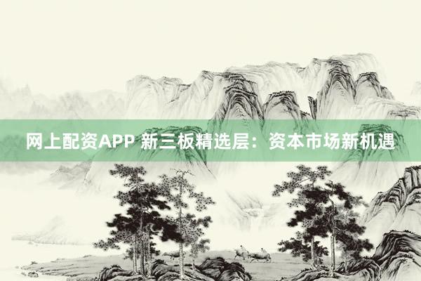 网上配资APP 新三板精选层：资本市场新机遇