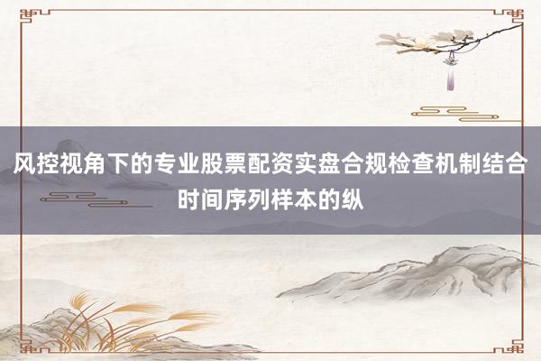 风控视角下的专业股票配资实盘合规检查机制结合时间序列样本的纵