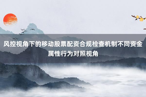 风控视角下的移动股票配资合规检查机制不同资金属性行为对照视角