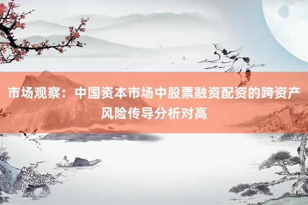 市场观察：中国资本市场中股票融资配资的跨资产风险传导分析对高