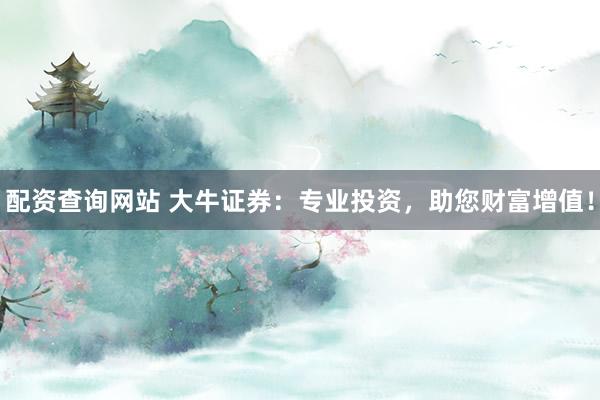 配资查询网站 大牛证券：专业投资，助您财富增值！