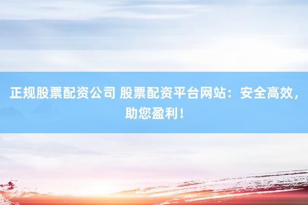 正规股票配资公司 股票配资平台网站：安全高效，助您盈利！