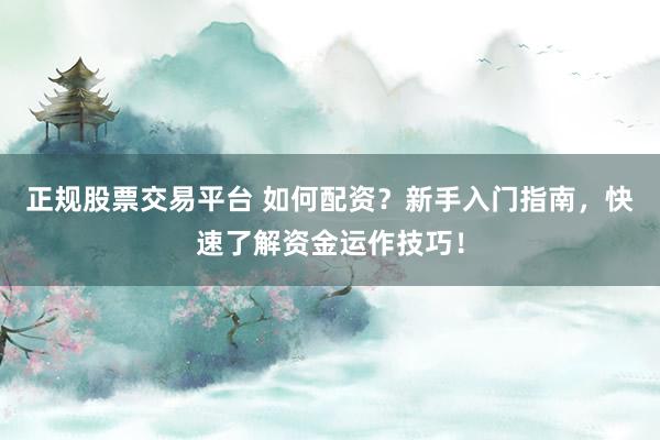 正规股票交易平台 如何配资？新手入门指南，快速了解资金运作技巧！