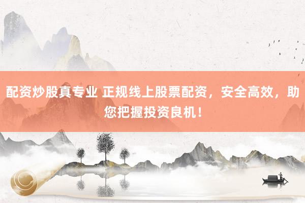 配资炒股真专业 正规线上股票配资，安全高效，助您把握投资良机！