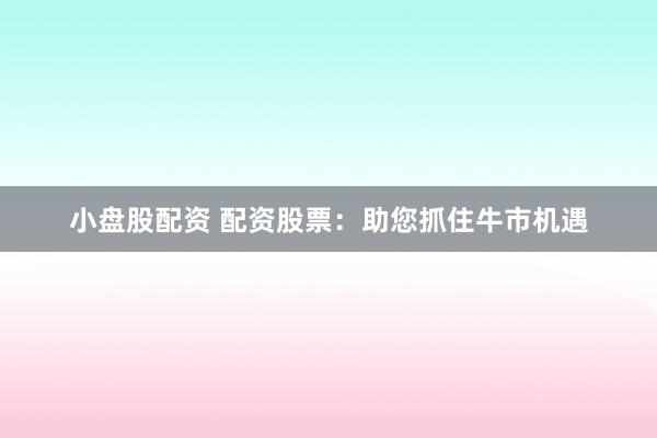 小盘股配资 配资股票：助您抓住牛市机遇